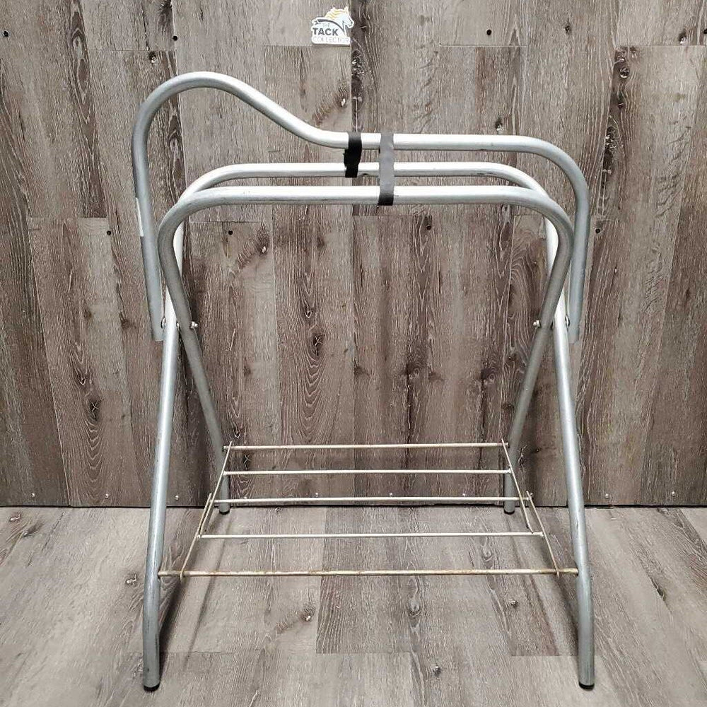 Hvy Metal Folding Saddle Rack, Bottom Rack *gc, rusty, scuffs, dirt, older, oxidized