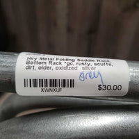 Hvy Metal Folding Saddle Rack, Bottom Rack *gc, rusty, scuffs, dirt, older, oxidized