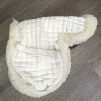 Fitted Sheepskin Saddle Pad *gc/fair, v.shrunk, clean, pills, v.crumpled, folded & stiff, snags, dingy
