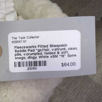 Fitted Sheepskin Saddle Pad *gc/fair, v.shrunk, clean, pills, v.crumpled, folded & stiff, snags, dingy
