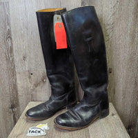 Thick Lined Dress Boots, Pull on *gc, clean, mnr scuffs, creases, scuffs, crackles, older
