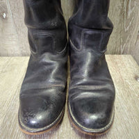 Thick Lined Dress Boots, Pull on *gc, clean, mnr scuffs, creases, scuffs, crackles, older
