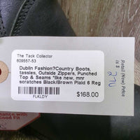 Fashion?Country Boots, tassles, Outside Zippers, Punched Top & Seams *like new, mnr scratches
