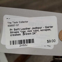 Pr Soft Leather Jodhpur - Garter Straps *vgc, mnr rubs, scrapes, creases

