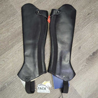 Lined Leather Half Chaps, Back Zips, bag, tags *new
