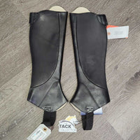 Lined Leather Half Chaps, Back Zips, bag, tags *new
