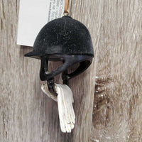 Tree Ornament "Riding Hat & Gloves" *xc, mnr dust