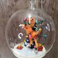 Collectible Tree Ornament "Holiday Mischief Glass Globe", 2004, box *new
