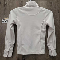 LS Show Shirt, 1/3 Snap Up, snap collar *vgc/gc, mnr stains, snags & puckers, crinkled collar
