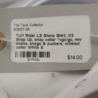 LS Show Shirt, 1/3 Snap Up, snap collar *vgc/gc, mnr stains, snags & puckers, crinkled collar
