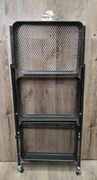 3 Tier Metal & Wire Folding Storage Rack, Wheels *like new

