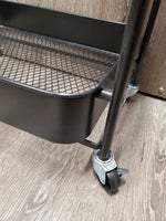 3 Tier Metal & Wire Folding Storage Rack, Wheels *like new
