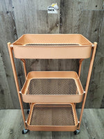 3 Tier Metal & Wire Folding Storage Rack, Wheels *like new
