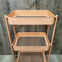 3 Tier Metal & Wire Folding Storage Rack, Wheels *like new