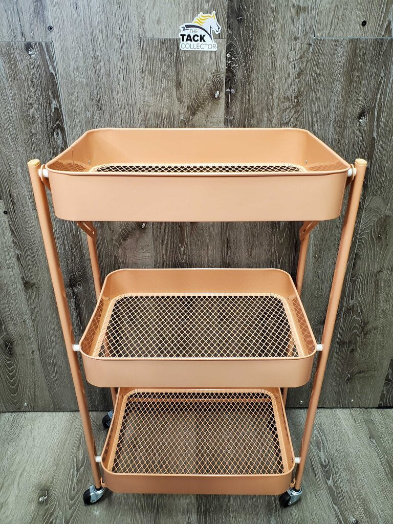 3 Tier Metal & Wire Folding Storage Rack, Wheels *like new