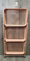 3 Tier Metal & Wire Folding Storage Rack, Wheels *like new
