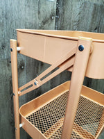 3 Tier Metal & Wire Folding Storage Rack, Wheels *like new
