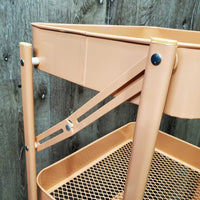 3 Tier Metal & Wire Folding Storage Rack, Wheels *like new