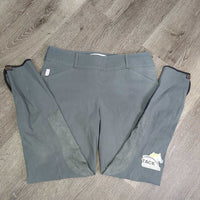 Side Zip Euroseat Breeches *gc, faded, seam puckers, seat: discolored, rubs & pills, pulled seat & leg seams, v.hairy velcro
