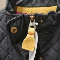Hvy Quilt Vest, zipper, snaps *gc, older?, dirty pocket, loose lining
