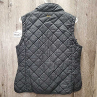 Hvy Quilt Vest, zipper, snaps *gc, older?, dirty pocket, loose lining
