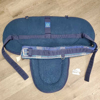 Fleece Bareback Pad, 26" Fleece Girth *vgc/xc, clean, hair, mnr rubs & clumps