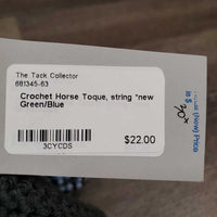 Crochet Horse Toque, string *new
