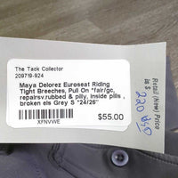 Euroseat Riding Tight Breeches, Pull On *fair/gc, repairsv.rubbed & pilly, inside pills , broken els
