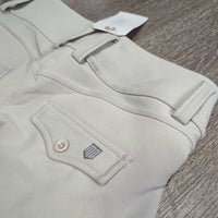 Euroseat Riding Tight Breeches, Pull On *gc, discolored seat & legs, rubs & pills
