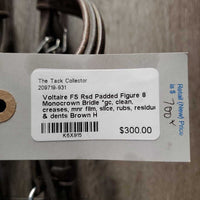 FS Rsd Padded Figure 8 Monocrown Bridle *gc, clean, creases, mnr film, slice, rubs, residue & dents
