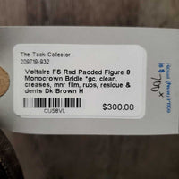 FS Rsd Padded Figure 8 Monocrown Bridle *gc, clean, creases, mnr film, rubs, residue & dents
