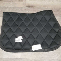 Quilt Mesh Saddle Pad, 1x piping *vgc, clean, cut tabs, faded, mnr hair, rubs, puckers, torn logo leather
