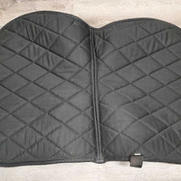 Quilt Mesh Saddle Pad, 1x piping *vgc, clean, cut tabs, faded, mnr hair, rubs, puckers, torn logo leather
