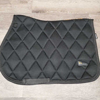 Quilt Mesh Saddle Pad, 1x piping *vgc, clean, cut tabs, faded, mnr hair, threads, snags
