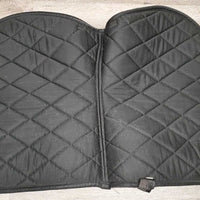 Quilt Mesh Saddle Pad, 1x piping *vgc, clean, cut tabs, faded, mnr hair, threads, snags
