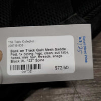 Quilt Mesh Saddle Pad, 1x piping *vgc, clean, cut tabs, faded, mnr hair, threads, snags
