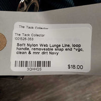 Soft Nylon Web Lunge Line, loop handle, removeable snap end *vgc, clean & mnr dirt
