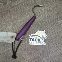 Thick Rubber Handle Hoof Pick, string *gc, dirty, bent hook, stains, scratches
