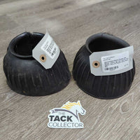 Mismatched Ribbed Rubber Bell Boots, velcro *gc, dirt, scuffs, rubs, stains, hairy & frayed velcro
