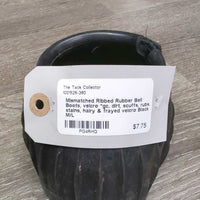 Mismatched Ribbed Rubber Bell Boots, velcro *gc, dirt, scuffs, rubs, stains, hairy & frayed velcro
