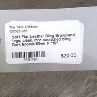 Soft Flat Leather Bling Browband *vgc, clean, mnr scratched bling
