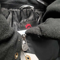 Long Puffer Winter Jacket, detach hood *xc, clean, mnr hair, crumbs
