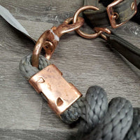 Nylon Fleece Lined Halter, adj, snap & Lead Rope *gc, hair, dirt, clumpy, rubs, scuffs, oxidized
