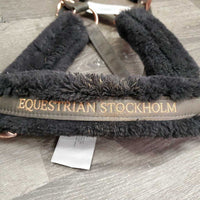 Nylon Fleece Lined Halter, adj, snap & Lead Rope *gc, hair, dirt, clumpy, rubs, scuffs, oxidized
