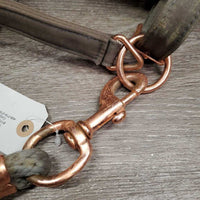 Nylon Fleece Lined Halter, adj, snap & Lead Rope *gc, hair, dirt, clumpy, rubs, scuffs, oxidized
