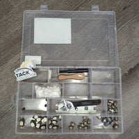 Cork Set, 37 corks, cleaner, wrench tap/wrench, cottons, box *like new, xc, mnr dirt & stains, no wires
