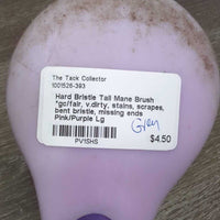 Hard Bristle Tail Mane Brush *gc/fair, v.dirty, stains, scrapes, bent bristle, missing ends
