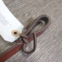1 ONLY Weighted End - Leather Split Rein, lace *vgc, clean, scrapes, dry, stiff, twists
