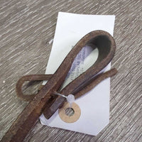 1 ONLY Weighted End - Leather Split Rein, lace *vgc, clean, scrapes, dry, stiff, twists
