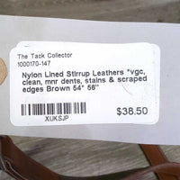 Nylon Lined Stirrup Leathers *vgc, clean, mnr dents, stains & scraped edges

